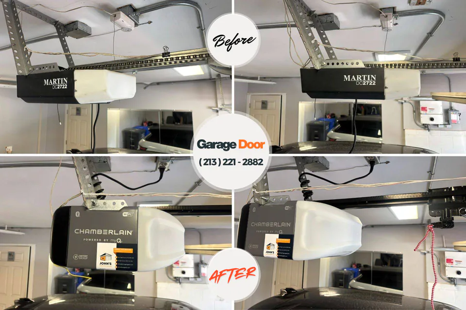 Before and after: garage door repair Smyrna, TN